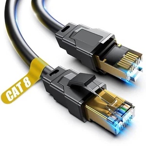 Cat 8 Ethernet Cable 30FT 40Gbps 2000MHz RJ45 Shielded - Afbeelding 1 van 7