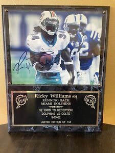 Ricky Williams signed Wall Plaque