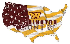 Washington Commanders Sign USA Country Flag Team Sign 18" x 11" - Picture 1 of 1