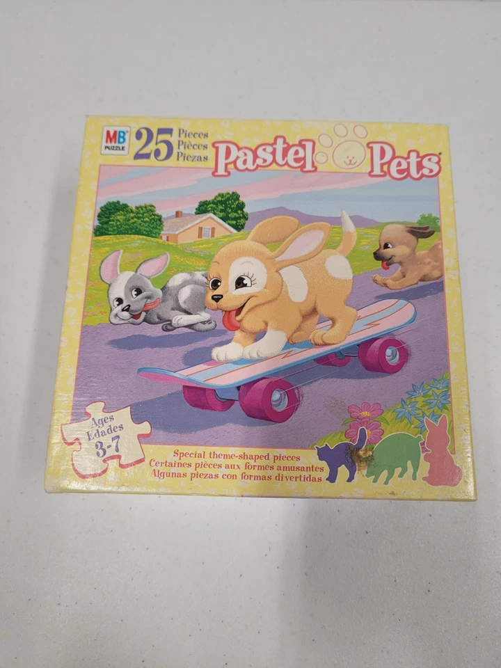 Vintage Milton Bradley Pastel Pets Jigsaw Puzzle 25 Pcs MB Unopened