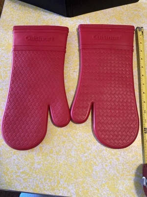 Cuisinart Pack 2 Silicona Horno Parrilla Hornear Barbacoa Parrilla Mitones Rojos Baches Foto 1 de 4