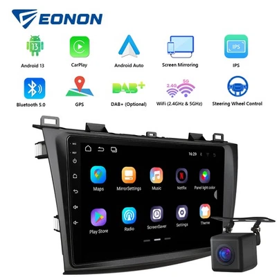 Android 13 9"Car Stereo GPS Radio CarPlay Head Unit for Mazda 3 2010-2013 Mazda3 - Image 1 of 4