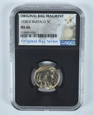1938-D Indian Head Buffalo Nickel Original Bag Fragment MS66 NGC *0961 - Image 1 of 4