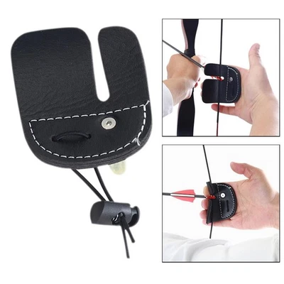 Leather Archery Finger Tab Durable Adjustable Bow Finger Tab - Image 1 of 4