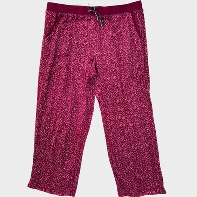 Pantalones de salón Nautica para mujer grandes rojos blancos estampados ropa de dormir suaves  Foto 1 de 4