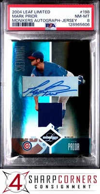 2004 LEAF LIMITED MONIKERS AUTOGRAPH JERSEY #198 MARK PRIOR #/50  PSA 8 - Image 1 of 2