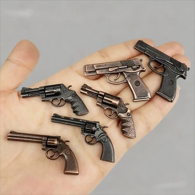 6PC Dollhouse Miniatures 1:6 Scale Castle Soldier Pistol Revolver Gun Set - Image 1 of 4
