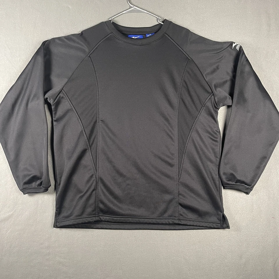 Camisa de rendimiento de manga larga Mizuno para hombre XL negra pulóver atlético poliéster Foto 1 de 4