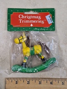 NEW! Vintage Bradford Christmas Trimmeries Wooden Ornament Rocking Horse NIP - Picture 1 of 2
