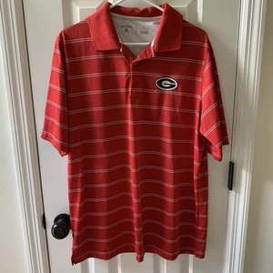 UGA Bulldogs Logo Antigua Herren rot gestreift Kurzarm Polo Größe Large - Bild 1 von 11