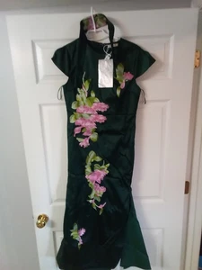 Fehaute Women's Floral Dress Dark Green Size S - Picture 1 of 11