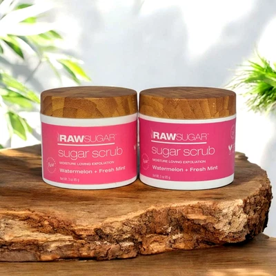 X2 RAW SUGAR Moisture Loving Sugar Scrub Watermelon + Mint 3oz TRIAL SIZE - Image 1 of 4