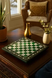 Luxury Malachite Chess Set – Handmade Stone Chess Board & Pieces | Gifts Decor - Picture 1 of 11