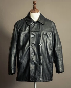 Schott NYC U.S. 740N Leather Pea Coat – Medium (42) - Picture 1 of 16