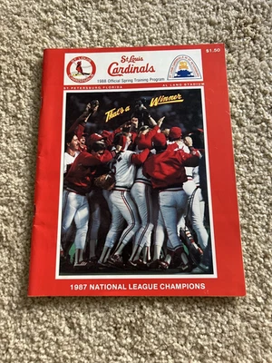 1998 St Louis Cardinals Spring Training Program Celebrating 1987 Championship - Image 1 of 4