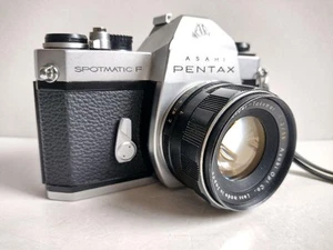 Pentax SPF SLR Film Camera Vintage Silver Built In Light Meter Timer Used - Picture 1 of 15
