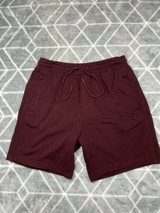 Gymshark Burgundy Sweat Shorts Men’s Small Drawstring Tie Gym Holiday - Picture 1 of 4