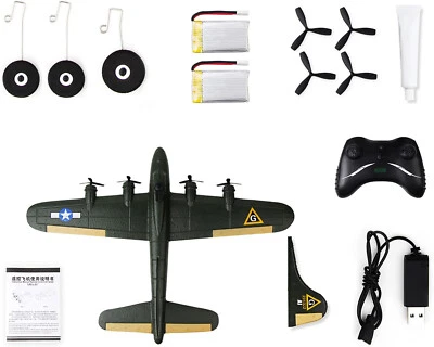 2.4G RC Remote Plane Bomber Glider Fixed-Wing B17 Fighter Toy RTF Drop-Resistant - Image 1 of 4