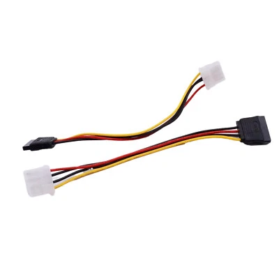 2pcs IDE/Molex 4-Pin Female To Serial ATA SATA 15-Pin Female Power Adapter Cable - Image 1 of 4
