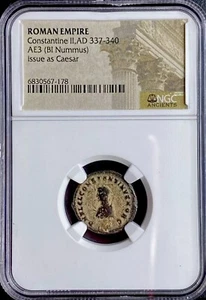 Emperor Constantine II 337-340AD Camp Gates NGC Providentiae Ancient Roman Coin - Picture 1 of 12