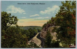 Vintage Missouri MO Scenic Drive Lake Taneycomo 1940er Leinenansicht alte unbenutzte Postkarte - Bild 1 von 2