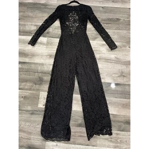 Hot Miami Styles Spitzen Jumpsuit Elegant Party Strampler Schwarz Gr. S - Bild 1 von 5