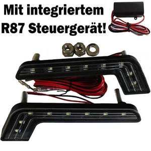 2 luci di marcia diurna a LED nere 8 SMD per VW Phaeton 3D2 EOS up! Autobus T4 T5 - Foto 1 di 1