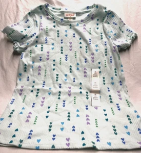 Lot 1975-CAT & JACK- Blue Tee with Hearts- Size M - Picture 1 of 2