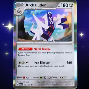 Archaludon - Holograma Raro - Juego de cartas coleccionables Pokémon Evoluciones Prismáticas #070/131 - Imagen 1 de 4