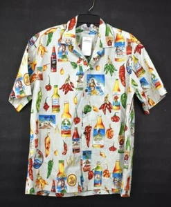 Pacific Legend Apparel Men Printed Button-Up Short Sleeve Casual Cotton Shirt L - Picture 1 of 10