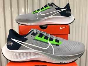Nike Air Zoom Pegasus 38 SEATTLE SEAHAWKS Wolf Grey Green 12.5 DJ0854 001 NFL pe - Picture 1 of 13