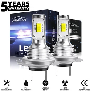 H7 10000K LED Headlight Kit High Low Beam Bulbs 3300000LM White Super Bright 2x - Picture 1 of 12