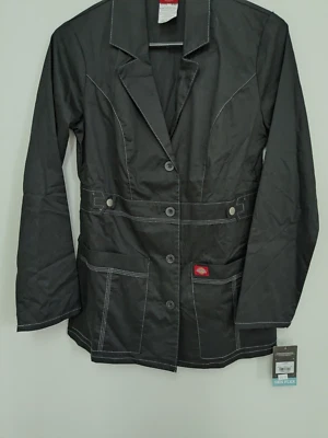 Abrigo de laboratorio Dickies Gen Flex 28" para mujer #82408, talla XXS, color negro nuevo con etiquetas Foto 1 de 4