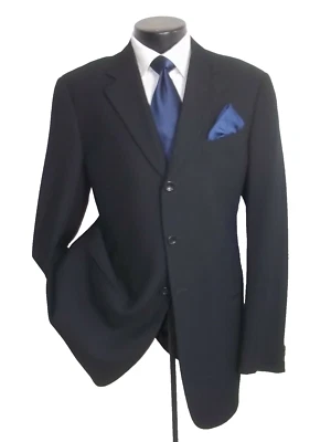 (( Armani Collezioni 3Button Solid Black Wool Blazer Jacket Coat 42L )) - Image 1 of 4