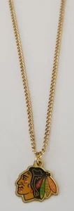 CHICAGO BLACKHAWKS GOLD PENDANT SOUVENIR NECKLACE by AMINCO - Picture 1 of 5
