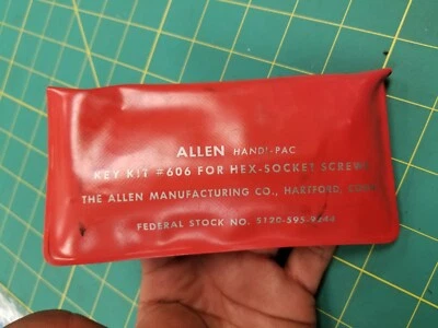Vintage ALLEN HEX KEY  KIT  # 606   (9) PIECE HEX WRENCHES  VINTAGE USA - Image 1 of 4