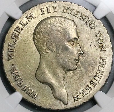 1814-A NGC AU 58 Prussia Thaler German Taler Friedrich Wilhelm Coin (24090603C) - Image 1 of 4