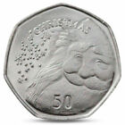 2007 Gibraltar 50p BUNC Christmas Coin,SANTAS FACE ,With COA,,RARE