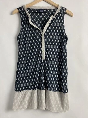 Top sin mangas para mujer con dobladillo crudo azul Saks Fifth Ave pequeño Foto 1 de 4