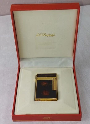 Rare ancien briquet Dupont, Laque de Chine, paillettes d'or, complet - Photo 1/4