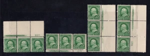 US 1898 SCOTT #279 IN 4 STRIPS OF 3 WITH INSCRIPTION & PLATE # MNH & MH - Picture 1 of 2