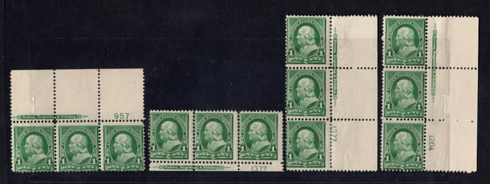 US 1898 SCOTT #279 IN 4 STRIPS OF 3 WITH INSCRIPTION & PLATE # MNH & MH - Image 1 of 2
