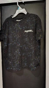 boys seven souls black color splatter rebel t shirt size 8 - Picture 1 of 4