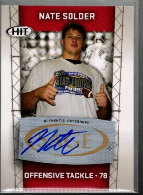 A5807- 2011 SAGE HIT Autographs #78 Nate Solder Auto - NM-MT - Image 1 of 2