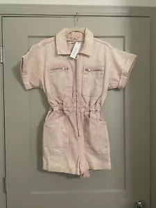 NWT Topshop Pink Denim Romper Size 6 - Picture 1 of 2