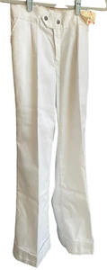 Vtg NEW 1970s Bell Bottom Sun Jeans Flare Unisex Sz 7/8 29x31” White Cotton - Picture 1 of 10