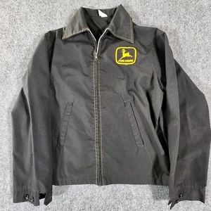 Vintage John Deere Trucker Farm Chore Jacket Coat Mens Med Light Weight - Picture 1 of 7