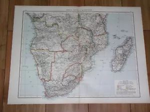 1896 ANTIQUE MAP OF SOUTH AFRICA BOER REPUBLICS NAMIBIA MADAGASCAR TANZANIA - Picture 1 of 13