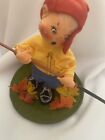 Annalee Mobilitee Doll Boy Raking Leaves Vintage 1999 Fall Autumn