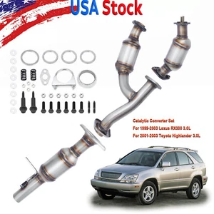 Full Catalytic Converter Set For Toyota Highlander 01-03/Lexus RX300 99-03 3.0L - Picture 1 of 12